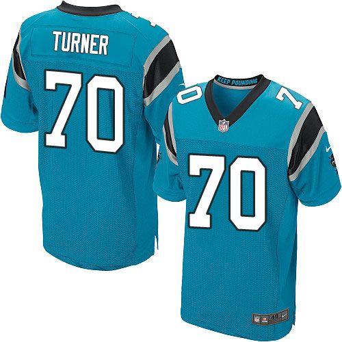 Nike Panthers #70 Trai Turner Blue Alternate Men's Stitched NFL Elite Jersey - Click Image to Close